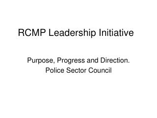 RCMP Leadership Initiative