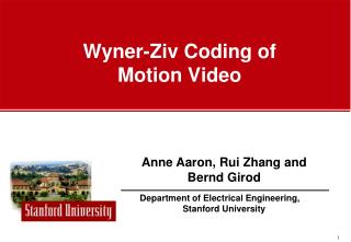 Wyner-Ziv Coding of Motion Video