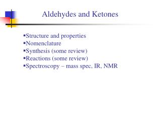 Aldehydes and Ketones