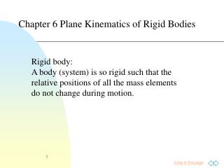 Chapter 6 Plane Kinematics of Rigid Bodies