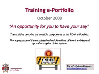 Training e-Portfolio