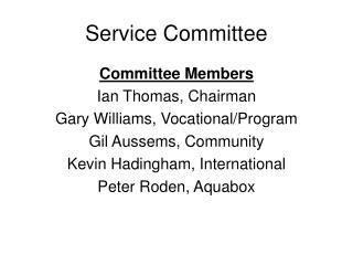 Service Committee