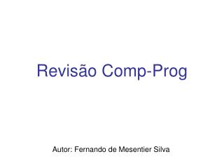 Revisão Comp-Prog