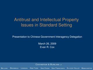 Antitrust and Intellectual Property Issues in Standard Setting