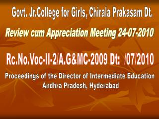 Govt. Jr.College for Girls, Chirala Prakasam Dt.