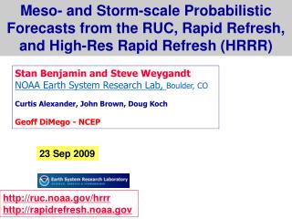 Meso- and Storm-scale Probabilistic Forecasts from the RUC, Rapid Refresh,