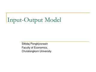 Input-Output Model