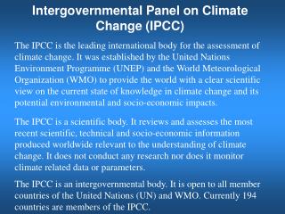 Intergovernmental Panel on Climate Change (IPCC)