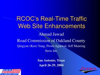 RCOC’s Real-Time Traffic Web Site Enhancements