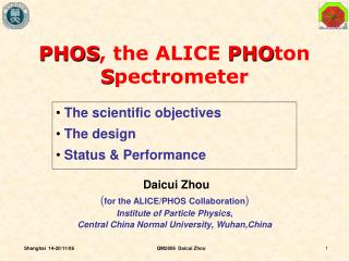 PHOS , the ALICE PHO ton S pectrometer