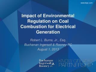 Impact of Environmental Regulation on Coal Combustion for Electrical Generation