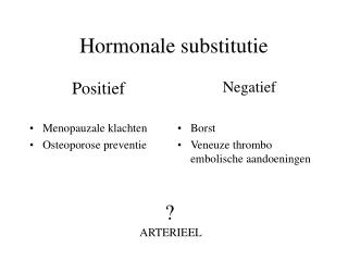 Hormonale substitutie