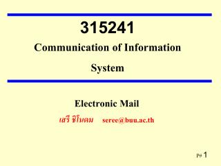 315241 Communication of Information System