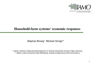 Household-farm systems‘ economic responses