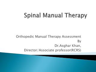 Spinal Manual Therapy