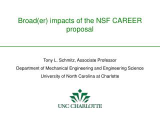 Broad(er) impacts of the NSF CAREER proposal