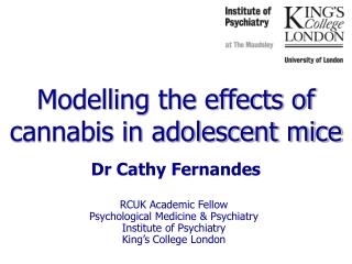 Modelling the effects of cannabis in adolescent mice