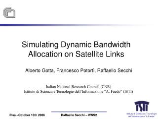 Simulating Dynamic Bandwidth Allocation on Satellite Links