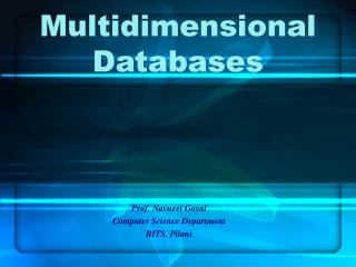 Multidimensional Databases