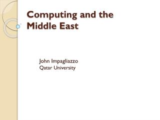 Computing and the Middle East