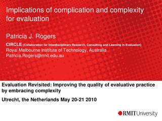 Evaluation Revisited: Improving the quality of evaluative practice by embracing complexity