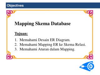 Mapping Skema Database Tujuan: Memahami Desain ER Diagram. Memahami Mapping ER ke Skema Relasi.