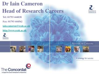 Dr Iain Cameron Head of Research Careers
