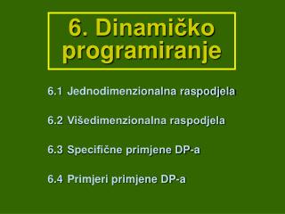 6. Dinamičko programiranje