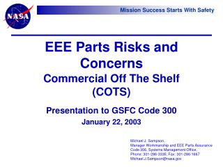 EEE Parts Risks and Concerns