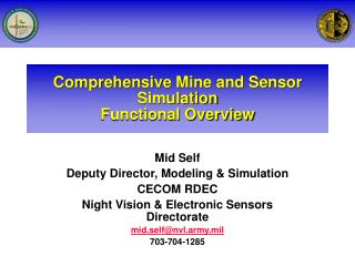Comprehensive Mine and Sensor Simulation Functional Overview