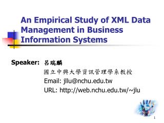 An Empirical Study of XML Data Management in Business Information Systems