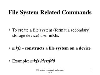 File System Related Commands