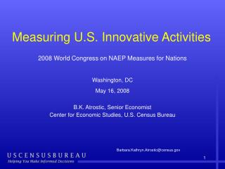 Measuring U.S. Innovative Activities