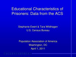 Educational Characteristics of Prisoners: Data from the ACS