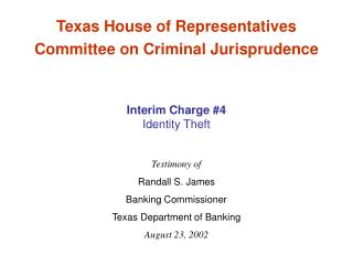 Texas House of Representatives Committee on Criminal Jurisprudence