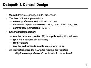 Datapath &amp; Control Design