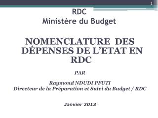 RDC Ministère du Budget
