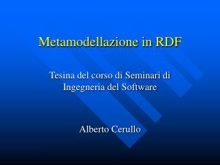 Metamodellazione in RDF