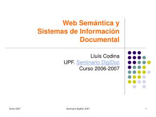 Web Semántica y Sistemas de Información Documental