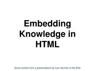 Embedding Knowledge in HTML