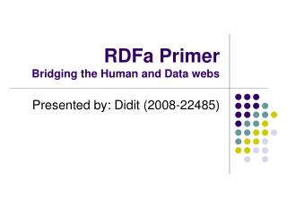 RDFa Primer Bridging the Human and Data webs