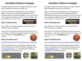 Nets4Nets! Malaria Campaign
