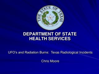 DEPARTMENT OF STATE HEALTH SERVICES