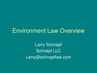 Environment Law Overview