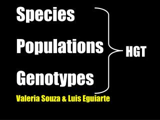 Species Populations Genotypes Valeria Souza &amp; Luis Eguiarte