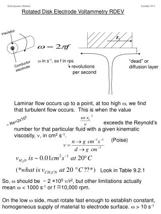 Rotated Disk Electrode Voltammetry RDEV