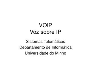 VOIP Voz sobre IP