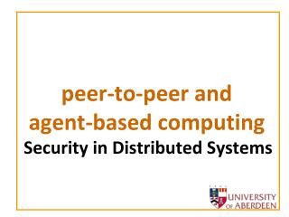 peer-to-peer and agent-based computing