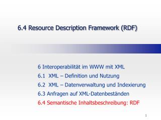 6.4 Resource Description Framework (RDF)