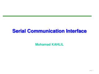 Serial Communication Interface